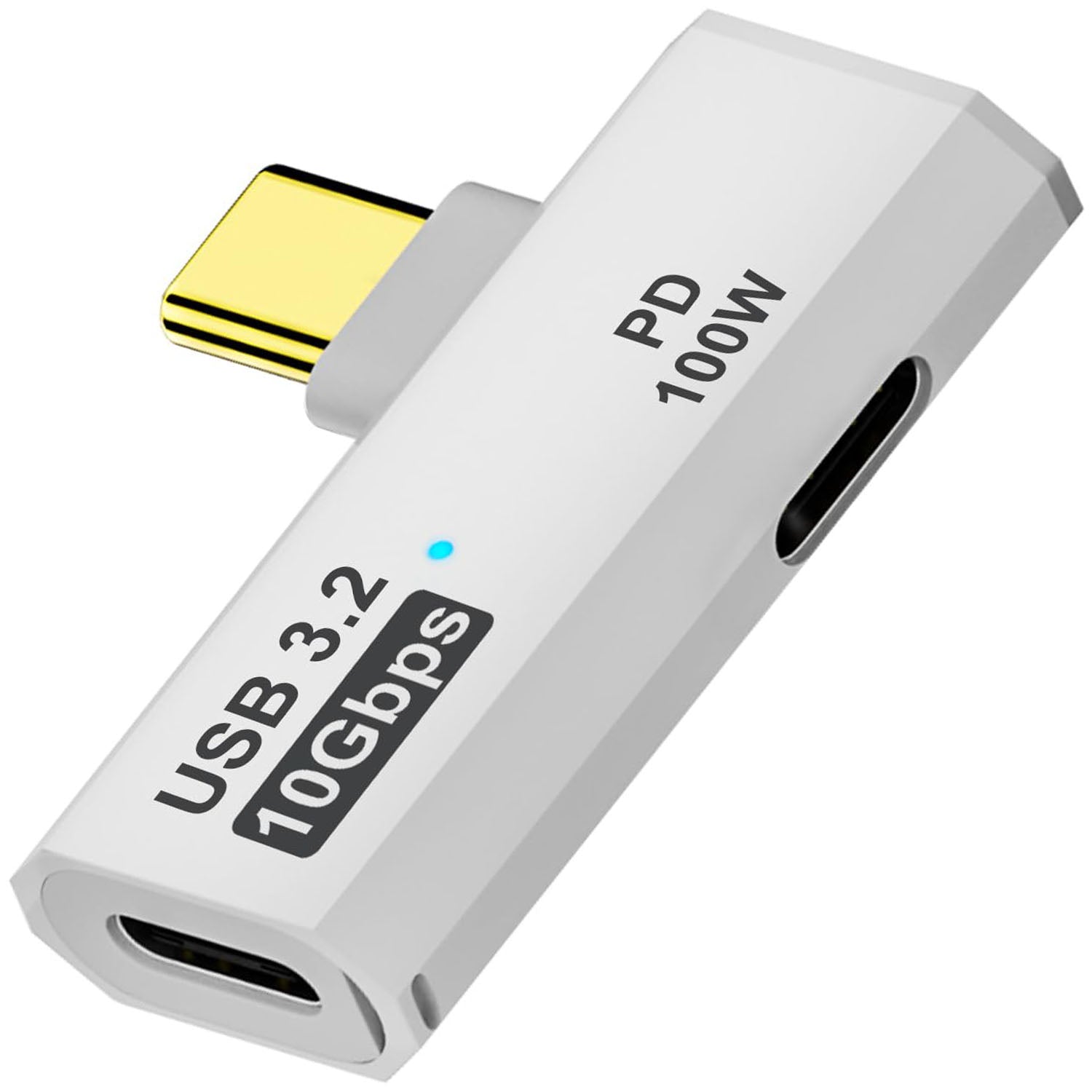 Dual USB C Headphone Adapter with 100W Charging Port 2-in-1 USB Type C Splitter Dongle for Rog Ally Steam Deck Quest 2 iPhone 15 Series iPad MacBook and More Type C Device White