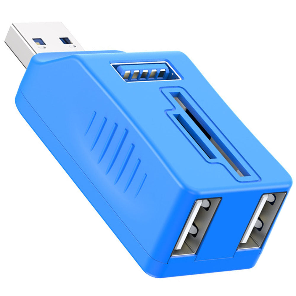 5-in-1 USB 3.0 Hub with SD/TF Card Reader – 1×USB 3.0 + 2×USB 2.0 Ports Portable USB Splitter for Laptop PC Camera Dash Cam