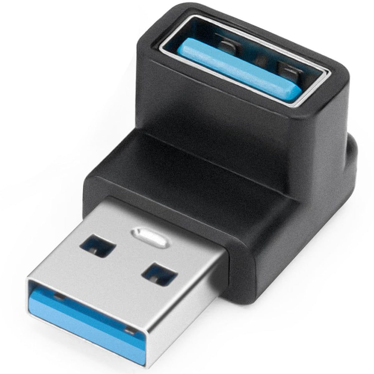 USB 3.1 90 Degree Up/Down Angle Adapter USB-A Male to USB-A Female Right Angle Coupler – Compatible with PC Laptop USB Hub