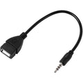 USB 2.0 Female to 3.5mm Male AUX Audio Cable 20cm – For Car GPS CD DVD AUX Port U-Disk Music Playback (Not a Headphone or Charging Adapter)