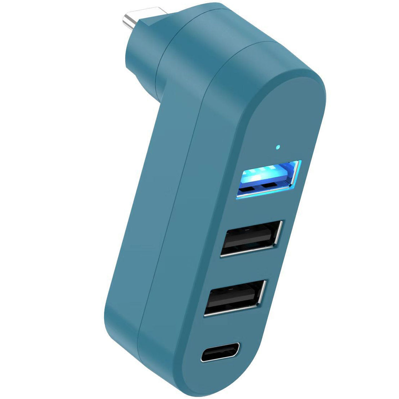 4-Port USB C Hub 90°/180° Degree Rotatable USB C Adapter Splitter with PD-in 5W Port USB Extender for MacBook iMac Surface and More C Port Laptop Not for Car