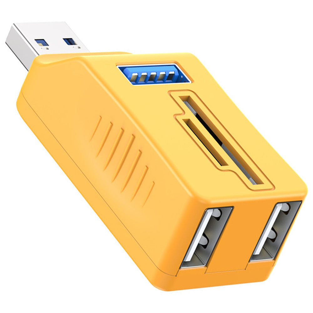 5-in-1 USB 3.0 Hub with SD/TF Card Reader – 1×USB 3.0 + 2×USB 2.0 Ports Portable USB Splitter for Laptop PC Camera Dash Cam