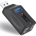 5-in-1 USB 3.0 Hub with SD/TF Card Reader – 1×USB 3.0 + 2×USB 2.0 Ports Portable USB Splitter for Laptop PC Camera Dash Cam
