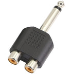 6.35mm (1/4 Inch) Mono Male to Dual RCA Female Adapter – TS Plug to RCA Jack Splitter for Guitar Amplifier Mixer Speaker