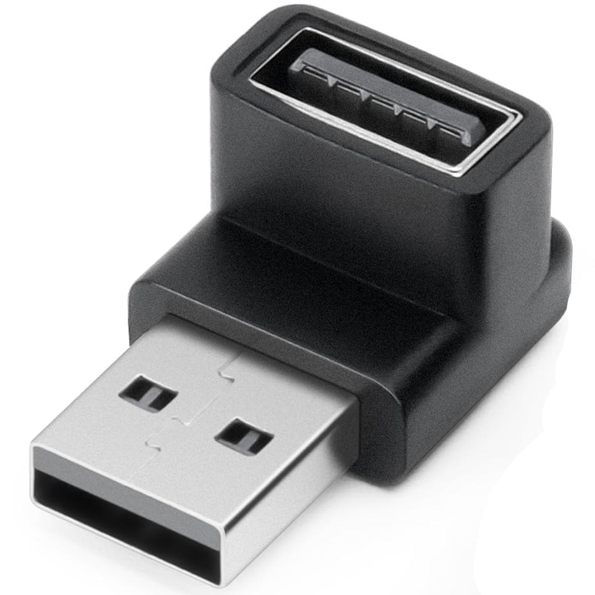 USB 3.1 90 Degree Up/Down Angle Adapter USB-A Male to USB-A Female Right Angle Coupler – Compatible with PC Laptop USB Hub