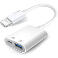 Lightning-Compatible to USB 3.0 OTG Adapter with Charging Port – 5Gbps File Transfer for iPhone iPad Camera Card Reader Flash Drive Keyboard