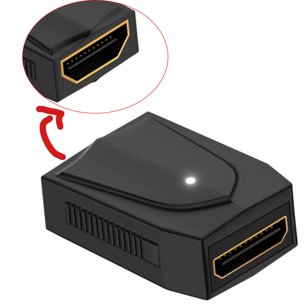 HDMI-Compatible Female to Mini HDMI-Compatible Female Coupler – 8K@60Hz 4K@120Hz 48Gbps Dual LED for Camera Monitor Projector