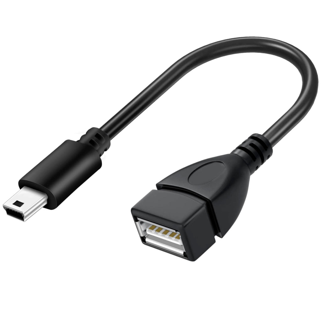USB A Female to Mini USB 5-Pin Male OTG Cable Adapter 15cm – Compatible with Digital Camera MP3 MP4 GPS