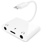 3-in-1 Lightning-Compatible to Dual 3.5mm Headphone Jack Adapter with Charging – 24-bit Audio Splitter for iPhone 14/13/12/11/X/8 Series