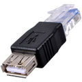 USB-A 2.0 Female to RJ45 Male Adapter – USB to Ethernet Plug Converter for ADSL Modem Router PoE Switch (Not a USB Network Card)