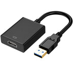 USB to HDMI Adapter 1080P with Built-in Driver – USB 3.0/2.0 to HDMI 1.3b Converter for Windows 7/8 Mac OS X Monitor TV Projector