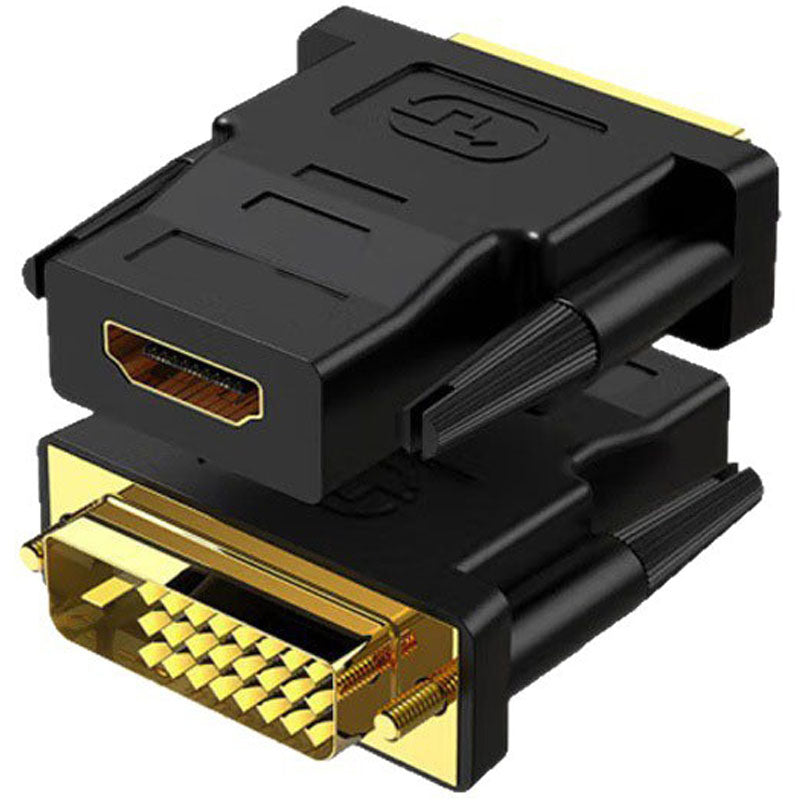 DVI-D 24+1 Male to HDMI-Compatible Female Adapter Bidirectional – 1080P@60Hz 24K Gold-Plated for PC Monitor Projector TV Gaming Console