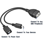 Micro USB OTG Cable with Power Supply 2-in-1 Adapter – Compatible with Fire TV Stick 4K, PlayStation Classic, Chromecast, Raspberry Pi