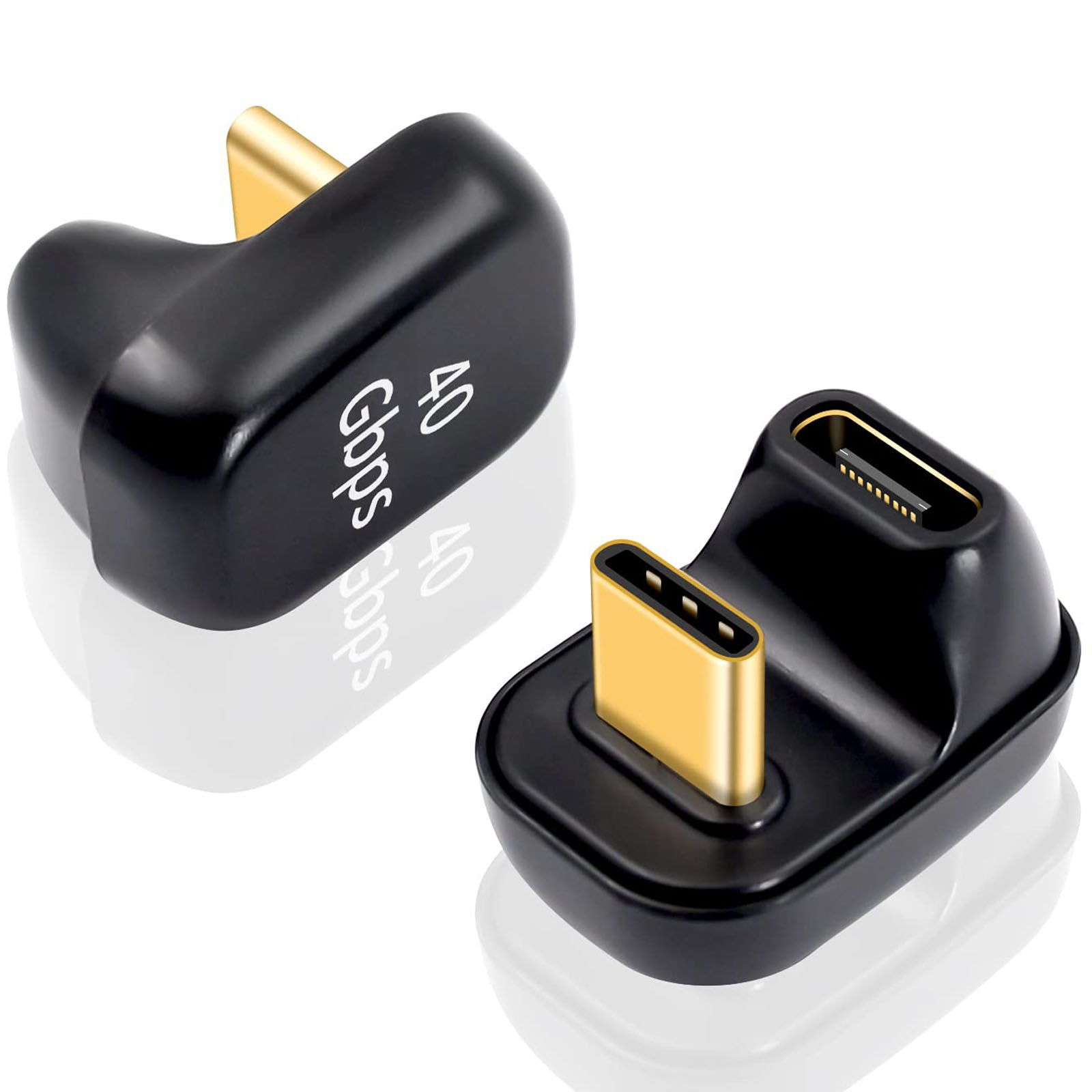 USB C 180 Degree Adapter 40Gbps and 100w Fast Charging U-Shaped Type C Male to Female Adapter Compatible Thunderbolt 3 for ROG Ally Steam Deck