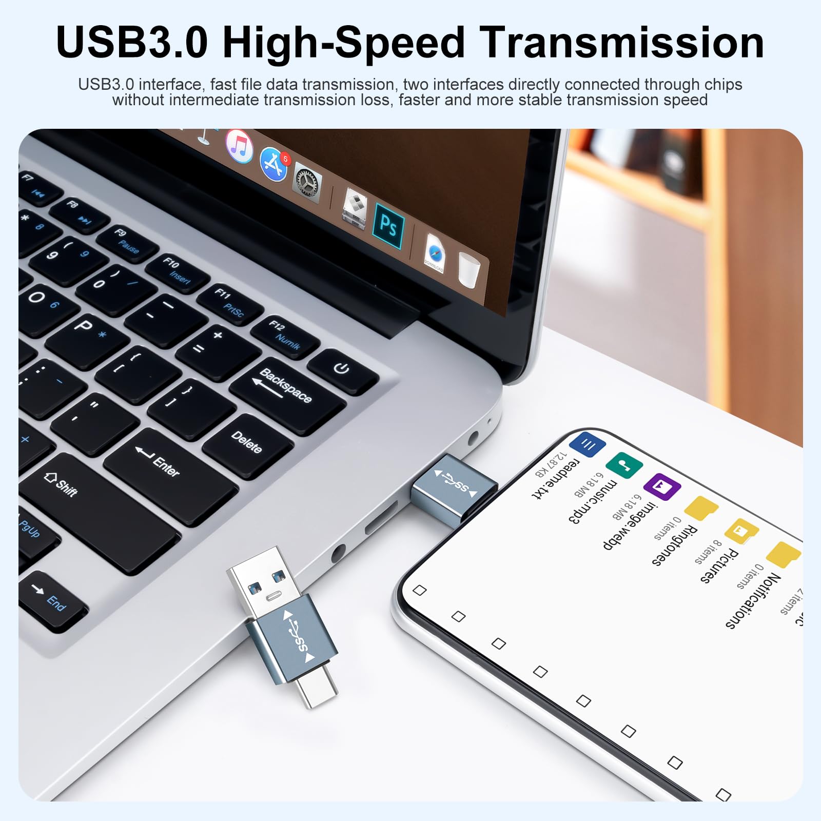 USB 3.1 Male to USB C Male Adapter USB A to USB C Connector 10G Data Transfer for Smartphone Tablet Laptop Power Bank