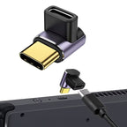 USB C 40Gbps Adapter 90 Degree Right Angle USB C Male To Female Extender 100W Fast Charging for Steam Deck Switch Laptop