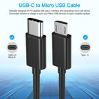 USB-C to Micro USB Cable – USB 2.0 480Mbps Data & Charging OTG for MacBook Samsung Galaxy Fire Tablet TV Stick Android (1ft / 3ft)