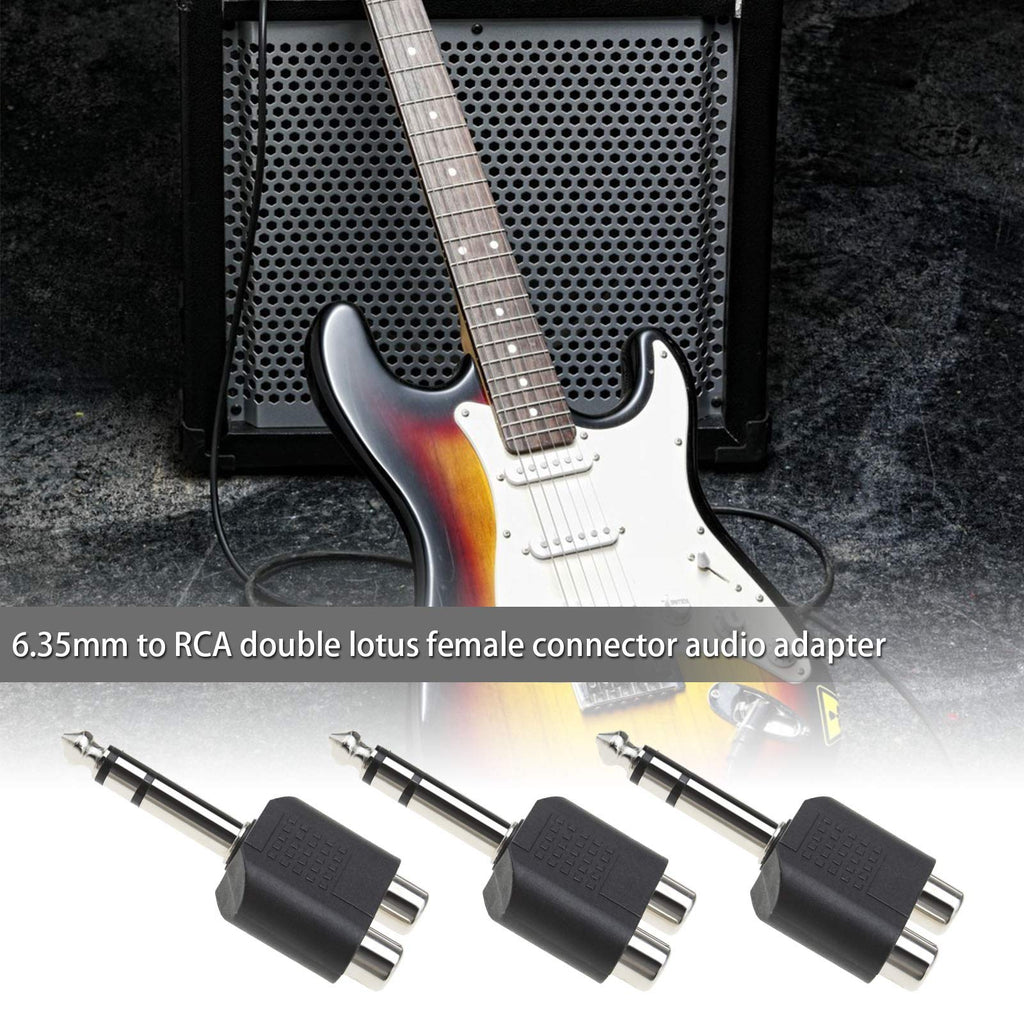 6.35mm (1/4 Inch) Stereo TRS Male to Dual RCA Female Adapter – Audio Splitter for Home Theater Amplifier DJ Mixer Speaker
