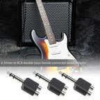 6.35mm (1/4 Inch) Stereo TRS Male to Dual RCA Female Adapter – Audio Splitter for Home Theater Amplifier DJ Mixer Speaker