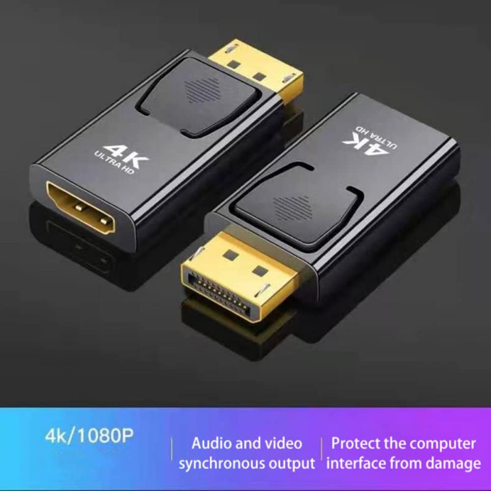 DisplayPort Male to HDMI-Compatible Female Adapter – 4K 1080P DP to HDMI-Compatible Converter for PC Laptop Desktop Monitor TV Projector