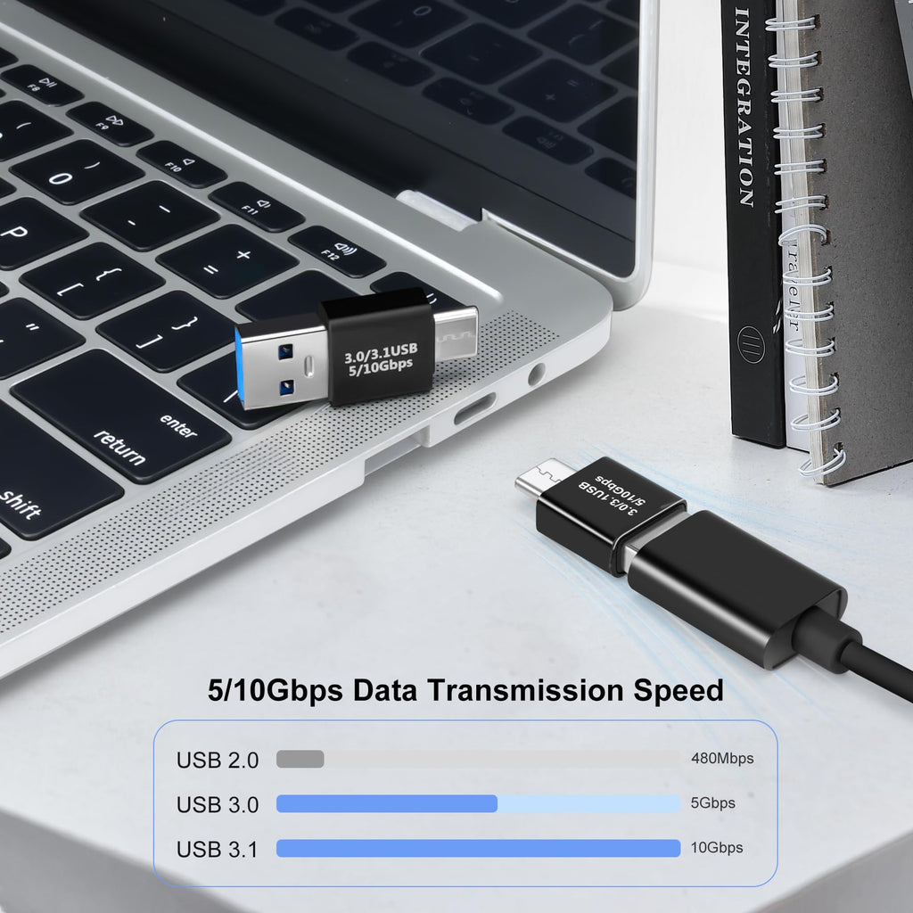 USB 3.0/3.1 Male to USB-C Male Adapter OTG 3.0/3.1 USB A to Type-C Adapter Fast Data Transfer up to Gen2 10Gbps USB C Connector Connection or Data Cable Extension