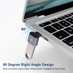 90 Degree USB C to USB 3.1 OTG Adapter Right Angled USBC Type C Male to USB Female Adapter 10G Data Transfer for Smartphone Tablet Laptop