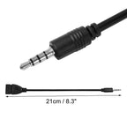 USB 2.0 Female to 3.5mm Male AUX Audio Cable 20cm – For Car GPS CD DVD AUX Port U-Disk Music Playback (Not a Headphone or Charging Adapter)