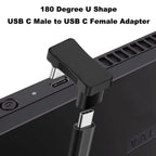 180 Degree Angle USB C Adapter 180° U Shape Male to Female 10Gbps PD 100W Adapter Compatible with Steam Deck Switch Laptop Tablet Phone and More Type C Devices