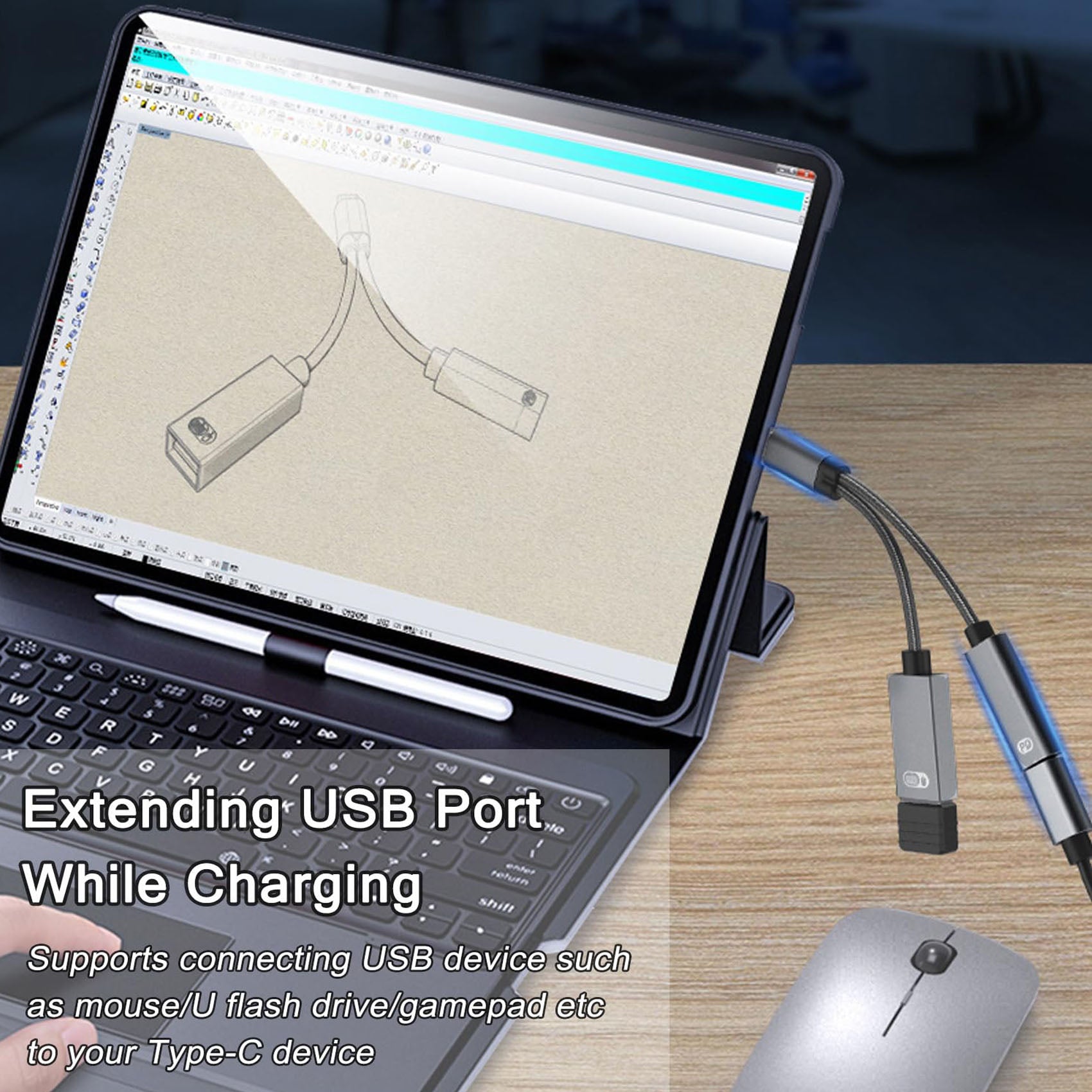 2-in-1 USB C OTG Adapter 60W PD Charging + USB 3.0 Port – Compatible with iPhone 15, MacBook Pro, Samsung Galaxy