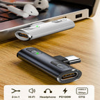 USB C Splitter with 100W Fast Charging Dual USB C Headphone and Charger Adapter Dongle for iPhone 16/15 Series iPad MacBook Galaxy S24/S23