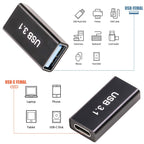 USB Female to USB-C Adapter – Compatible with MacBook Pro/Air iPad Pro Google Pixel Huawei & More