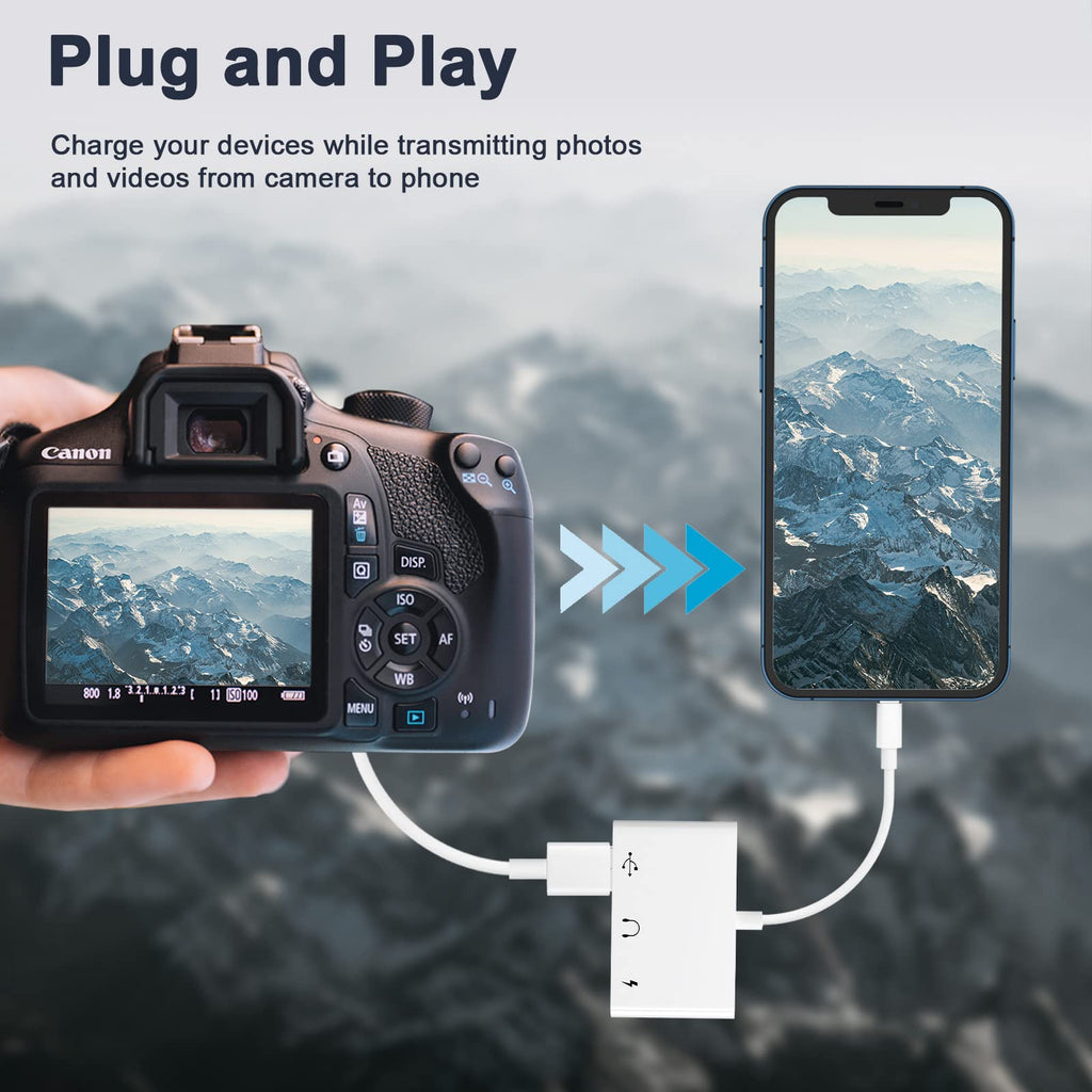USB C to 3.5mm Headphone Adapter with OTG & 60W PD Charging for iPhone 15 16, Samsung S22 S21, iPad Pro, Pixel