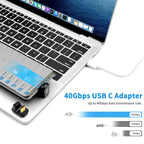 USB C 180 Degree Adapter 40Gbps and 100w Fast Charging U-Shaped Type C Male to Female Adapter Compatible Thunderbolt 3 for ROG Ally Steam Deck