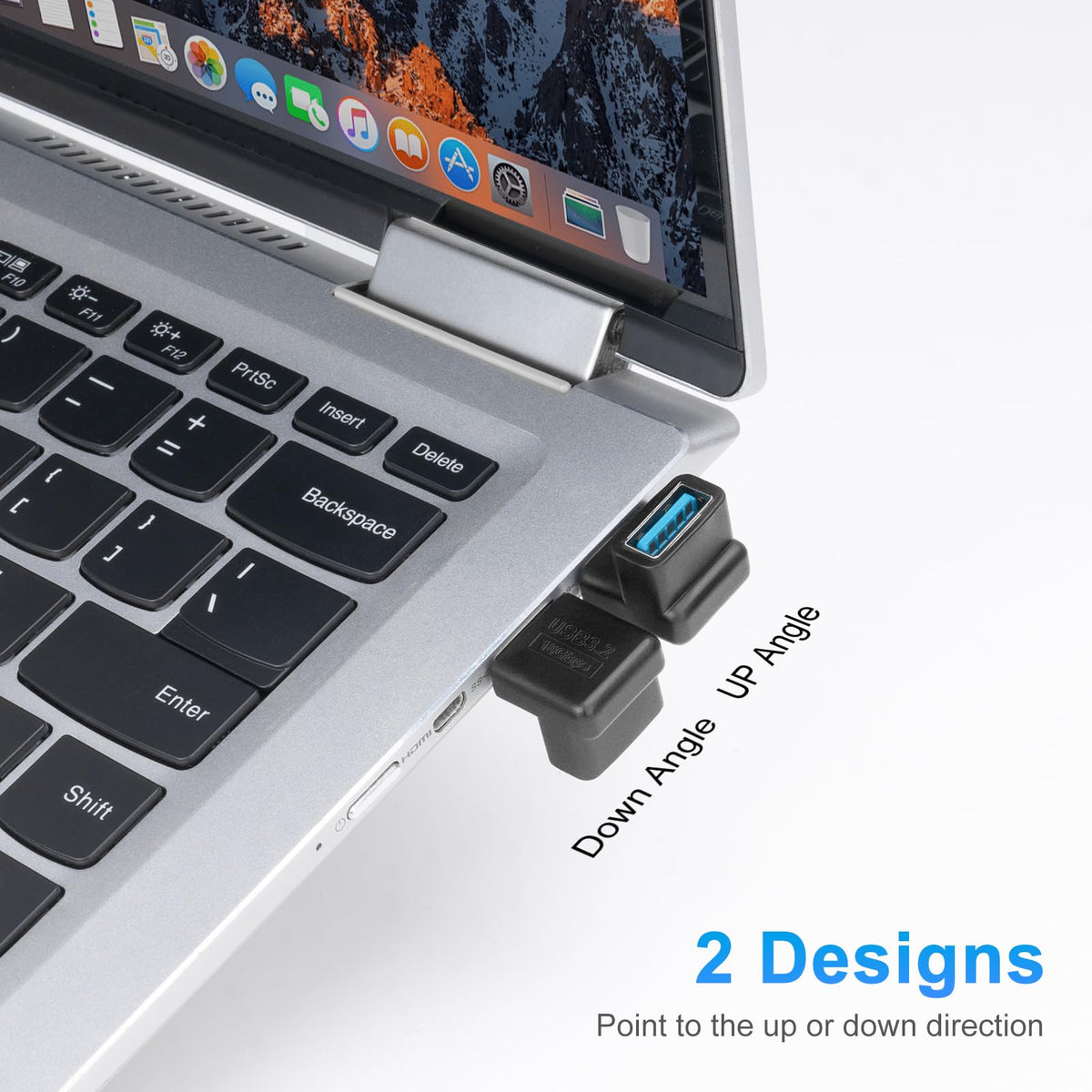 USB 3.1 90 Degree Up/Down Angle Adapter USB-A Male to USB-A Female Right Angle Coupler – Compatible with PC Laptop USB Hub
