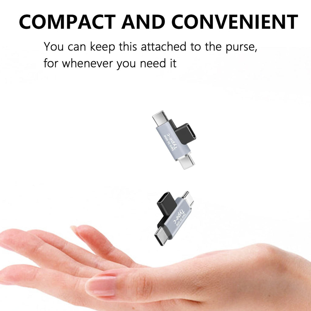 USB-C Female to Dual USB-C Male Splitter Adapter – USB 3.1 Gen 1 Data + Audio + 5V/3A Charging for USB-C Devices