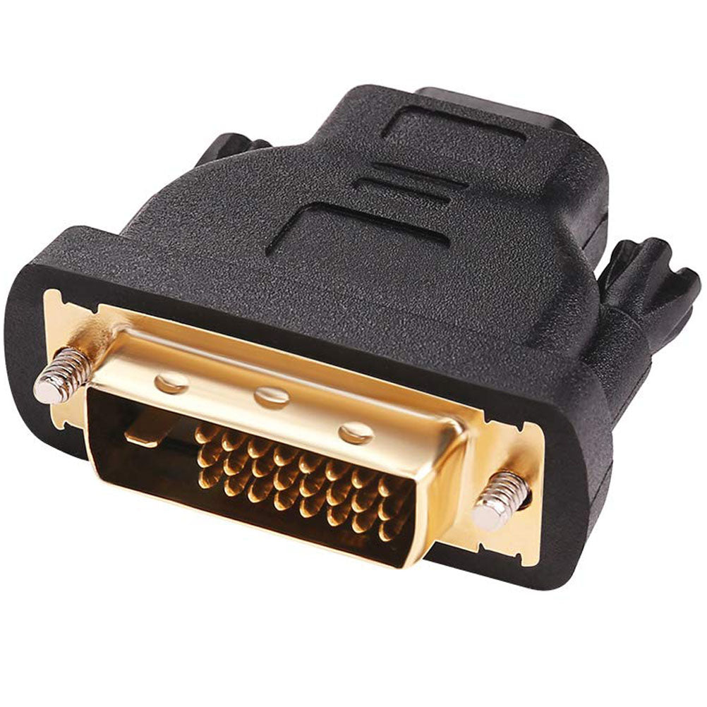 DVI-D 24+1 Male to HDMI-Compatible Female Adapter Bidirectional – 4K@30Hz 1080P Gold-Plated Thumbscrew for PC Monitor TV Gaming Console