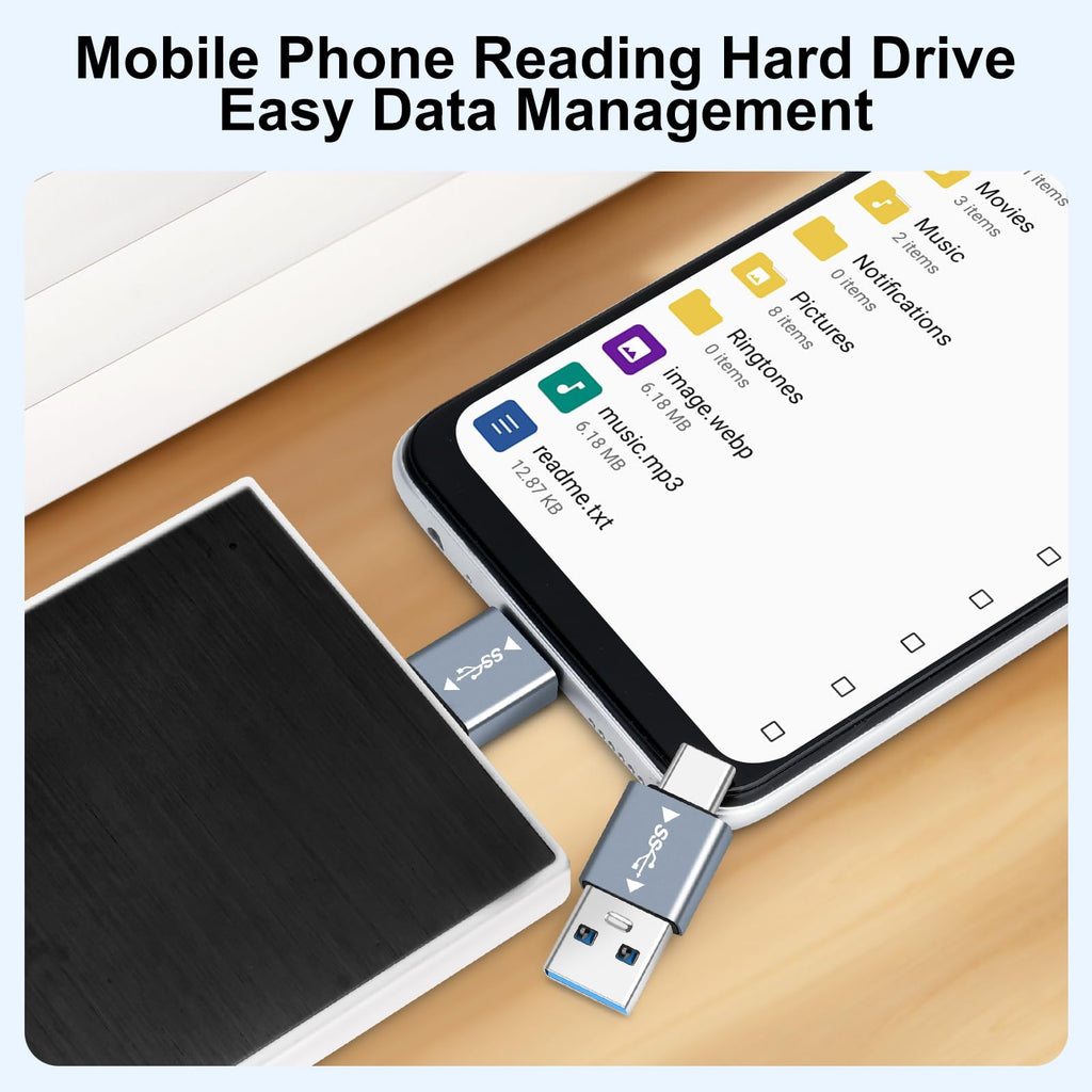 USB 3.1 Male to USB C Male Adapter USB A to USB C Connector 10G Data Transfer for Smartphone Tablet Laptop Power Bank