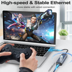 4 in 1 USB C Hub Ethernet Adapter 3 USB 3.0 Ports RJ45 Gigabit LAN Compatible with MacBook Pro MacBook Air Chromebook Dell XPS