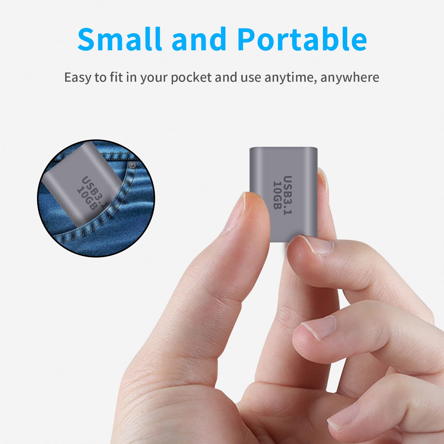 USB-A Female to USB-C Female Adapter 10Gbps Bi-Directional USB 3.1 Gen 2 OTG – Compatible with MacBook Pro, iPhone 15, iPad Pro