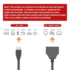 1-in-2-Out HDMI-compatible Splitter Cable – Male to 2×Female 1080P Mirror Only for TV Monitor Projector Xbox PS3 30cm