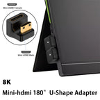 Mini HDMI-Compatible Male to Female Adapter Up & Down Angle – 8K@60Hz 4K@120Hz 48Gbps LED Indicator for Camera Camcorder