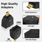 Micro HDMI-Compatible Male to Mini HDMI-Compatible Female Adapter – 8K@60Hz 4K@120Hz 48Gbps LED for Camera Laptop Monitor