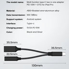 2-in-1 USB C OTG Adapter with 10W PD Charging + USB-A 2.0 Port – Compatible with iPhone 15, MacBook, Samsung Galaxy