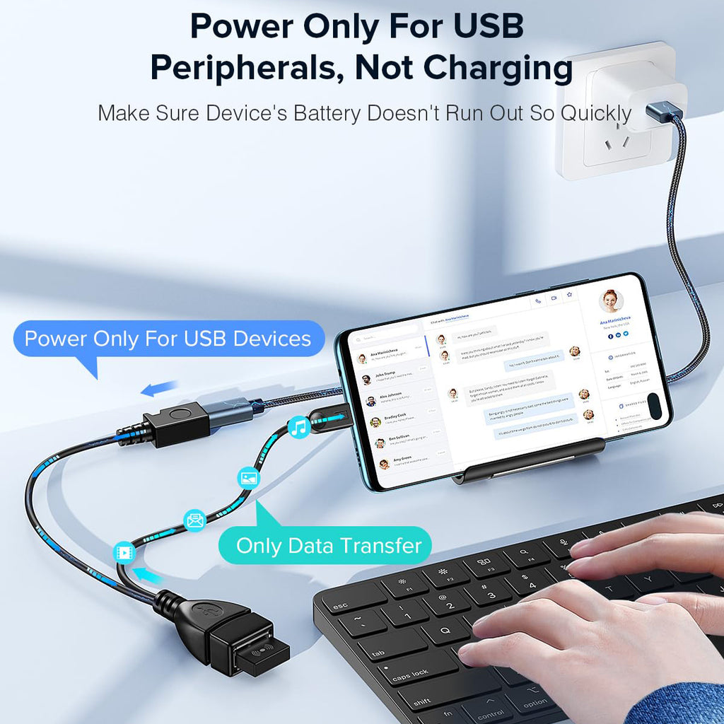 Micro USB OTG Cable with Power Supply 2-in-1 Adapter – Compatible with Fire TV Stick 4K, PlayStation Classic, Chromecast, Raspberry Pi