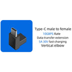 USB C Male to Female Adapter USB3.1 Support 10GBbps Rate USB C Phone/Laptop Charging Port Converter 5V 3.3A