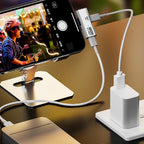 USB-C 2-in-1 Splitter Adapter – Dual USB-C Headphone and Charger 10Gbps 100W PD USB 3.2 Audio Dongle for USB-C Devices White