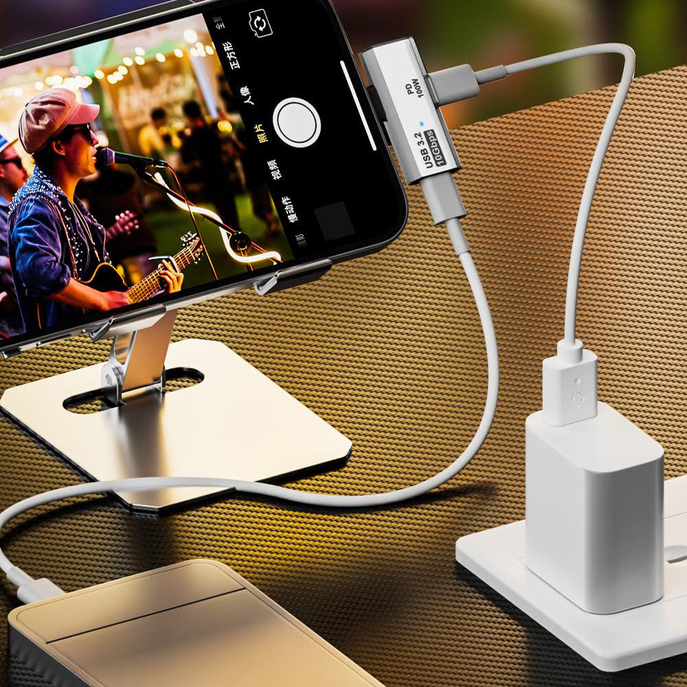 Dual USB C Headphone Adapter with 100W Charging Port 2-in-1 USB Type C Splitter Dongle for Rog Ally Steam Deck Quest 2 iPhone 15 Series iPad MacBook and More Type C Device White