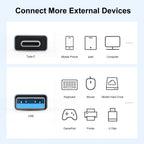 USB 3.1 Male to USB C Male Adapter USB A to USB C Connector 10G Data Transfer for Smartphone Tablet Laptop Power Bank