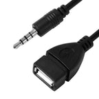 USB 2.0 Female to 3.5mm Male AUX Audio Cable 20cm – For Car GPS CD DVD AUX Port U-Disk Music Playback (Not a Headphone or Charging Adapter)