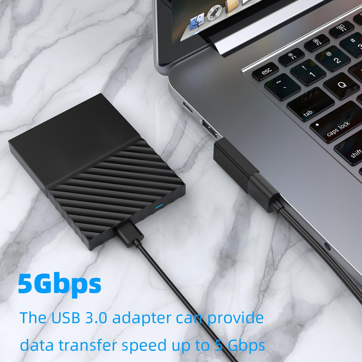 90 Degree USB-A Male to Female Adapter Left & Right Angle – USB 3.0 5Gbps 15W Charging Aluminum for PC Laptop Charger Power Bank